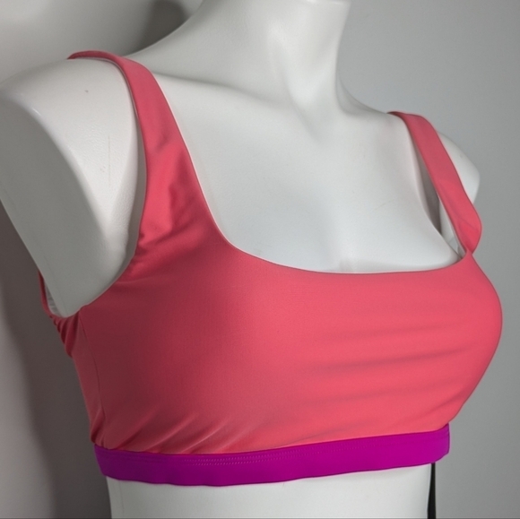 NWT DKNY peach purple scoop neck bikini top L - Picture 3 of 8